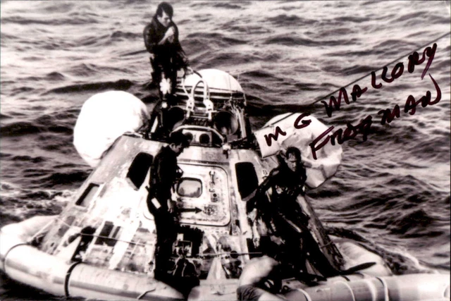 Mike Mallory Signed 4x6 Photo NASA Apollo 11 Recovery Frogman Team Space Navy