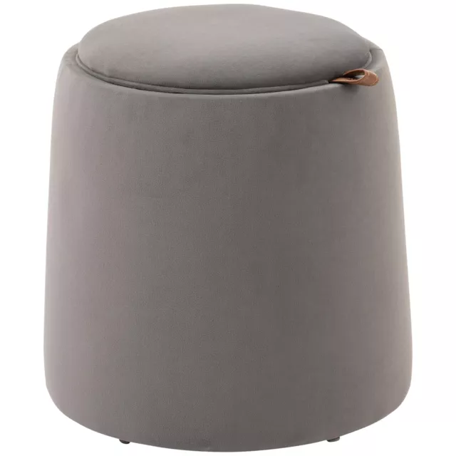 HOMCOM Pouf Contenitore in Velluto 2in1 Convertibile in Tavolino da Caffè