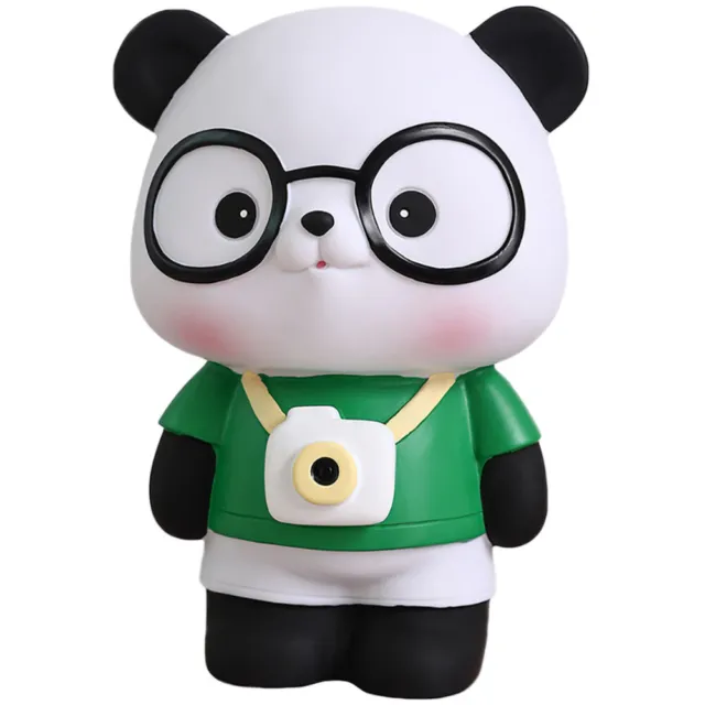 Panda Piggy Bank Cartoon Bear Money Jar Figurine Statue Gift