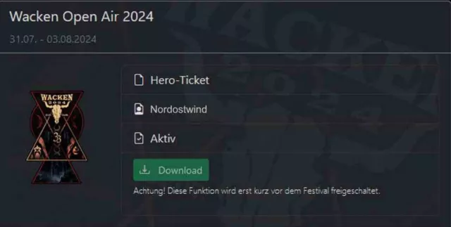 Wacken Hero 2024 Full Festival Ticket