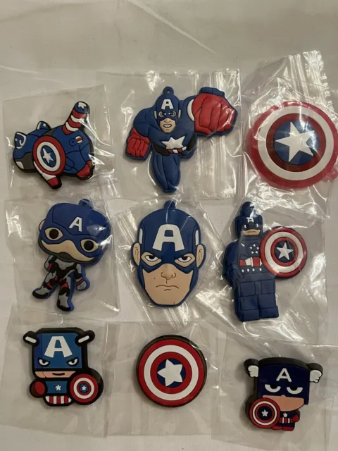 Captain America Marvel Comics Superhero Lot Of 9 Magnets