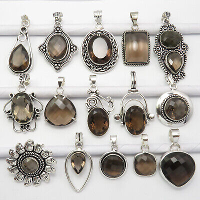 Beautiful Smoky Quartz Pendants Silver Plated NEW Gift Jewellery Ancient Style