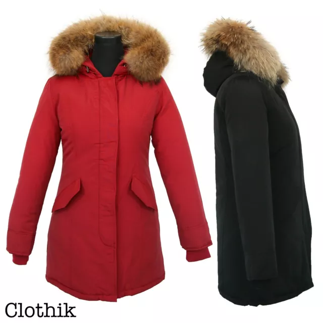 PARKA DONNA giubbotto giaccone invernale con pelliccia arctic artic V001