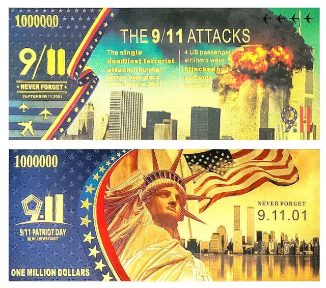 ★★ Usa : Billet Polymer " Or " 1000000 Dollars Wtc World Trade Center ★★ I