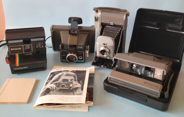 Vintage Polaroid Camera Lot Of 4 Different Cameras UNTESTED Parts or Restore