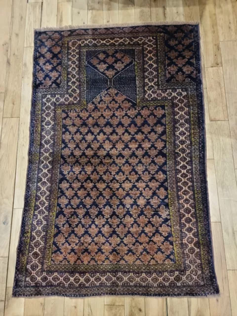 Vintage Old Hand made Hand Knotted AFGHAN Belouch Rug 139cm X 90cm