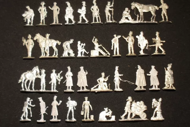 Zinnfiguren, Flachfiguren, Frankreich 1806/15, Diverse Thiel-Figuren, Blank!