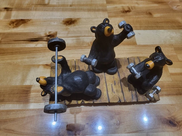 Rare BEARFOOT BEARS BY JEFF FLEMING PUMPING IRON Bears