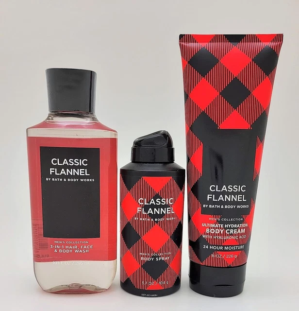 Bath & Body Works - Classic Flannel – For Men - 3 pc Bundle
