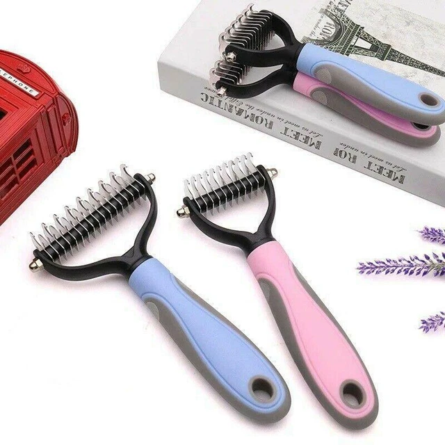 Professional Pet Grooming Tool 2 Sided Undercoat Dog Cat Shedding Comb Brush Pet