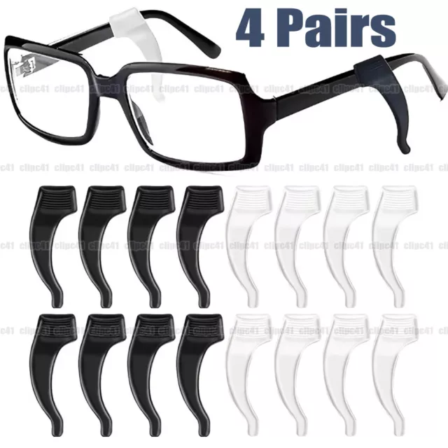 4 Pair Glasses Ear Hooks Anti-Slip Tip Eyeglasses Grip Temple Holder Accessories