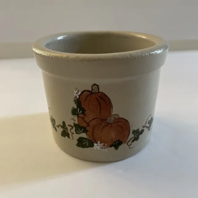 Vintage Robinson Ransbottom Pottery 3.5” Crock Pumpkin Fall