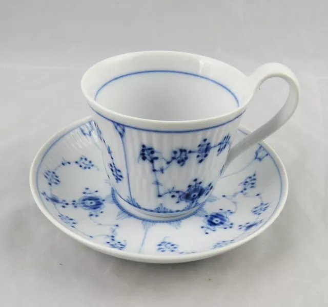 Royal Copenhagen Blue Fluted Plain Cup & Saucer #093-094 1st