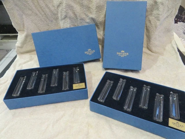 Lot De 6 Porte-couteaux En Cristal Saint Louis – Modèle Nuage, état Parfait