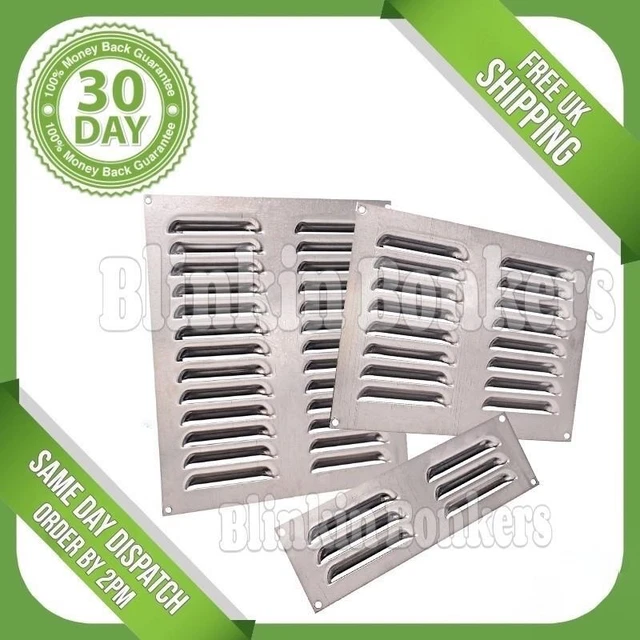 ALUMINIUM LOUVRE AIR Vents Silver Metal Duct Ventilation Wall Indoor