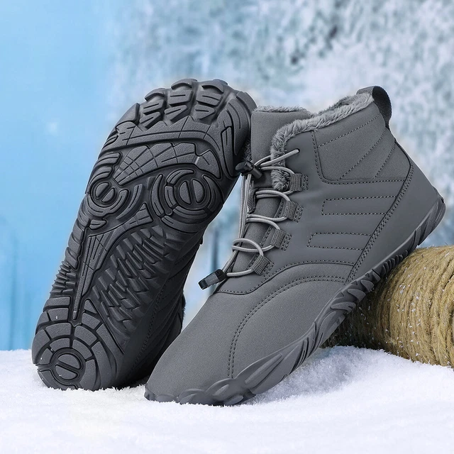 RUBBER CAMPING SNEAKERS Waterproof Snow Boots for Outdoor Walking (Dark