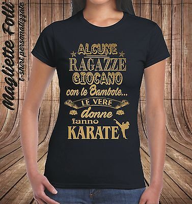 T-SHIRT Ragazza Karate Maglietta Donna Arti Marziali Abbigliamento divertente