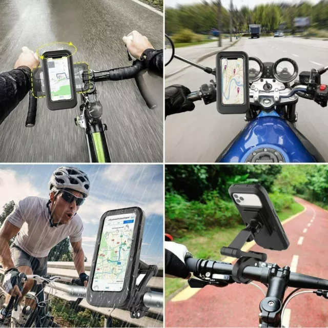 360° Bicycle Motor Bike Waterproof Phone Case Mount Holder For All Mobile Phones 2