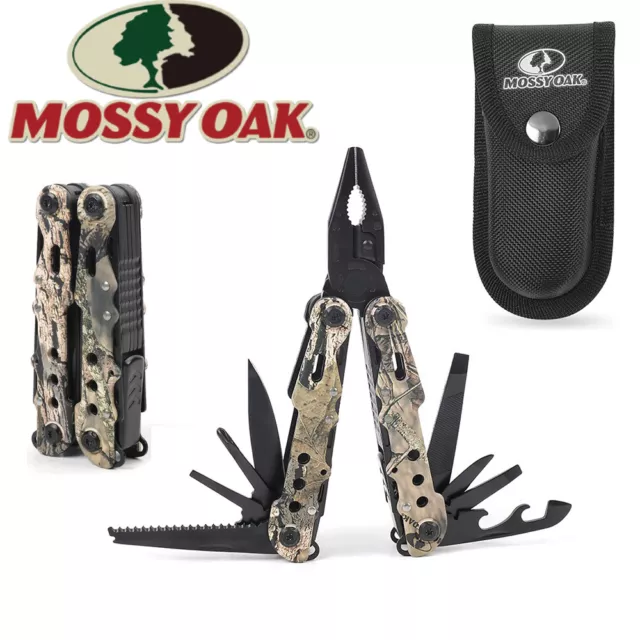 MOSSY OAK 13-in-1 Multi-tool Multi Function Pliers Folding Pocket Tool w/Sheath