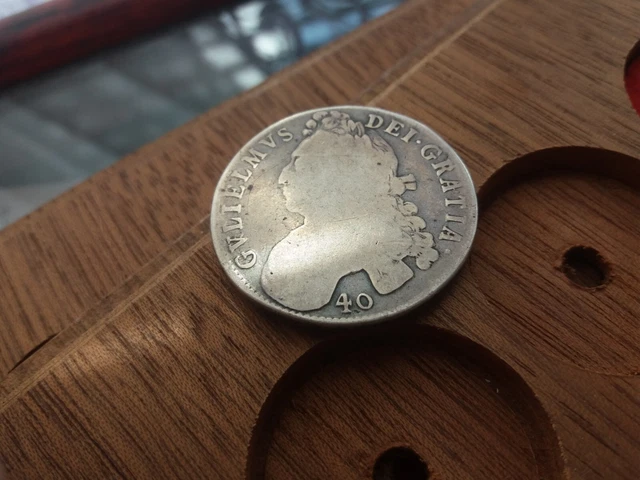 1695 William III Milled Silver Forty 40 Shillings Scotland 17.595g R27AC 1695 William III Milled Silver Forty 40 Shillings Scotland 17.595g R27AC