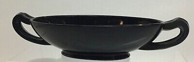 Depression Dark Amethyst Oval Bowl w/ Handles candy dish compote glass