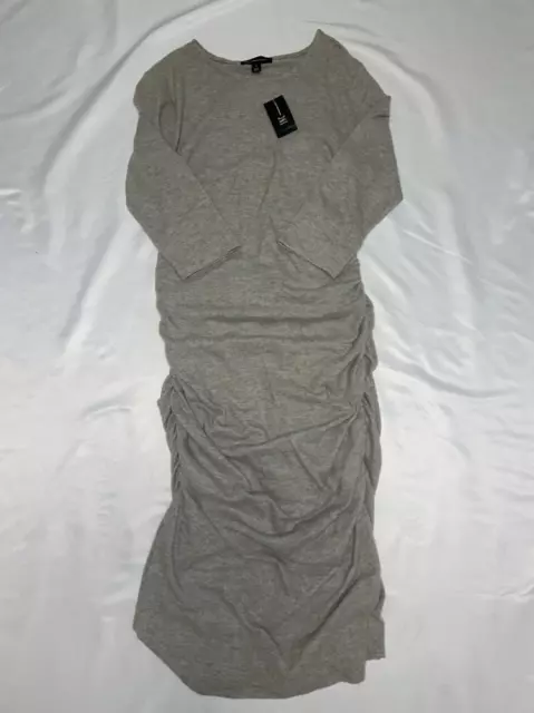 MSRP $80 Inc International Concepts 3/4-Sleeve Ruched Dress Gray Size XL