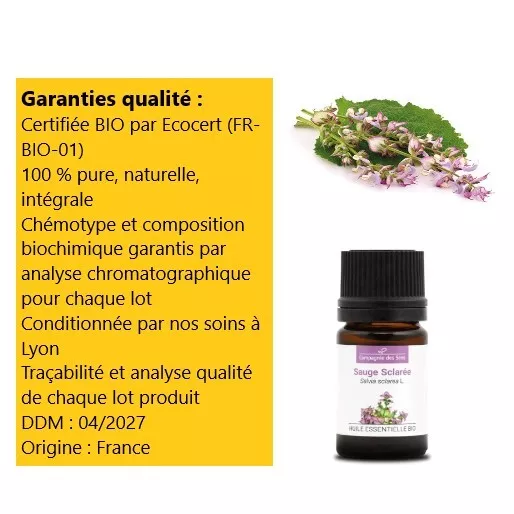 Sauge Sclarée - Huile Essentielle Bio  Remedes Naturel Homeopathie Aromatherapie