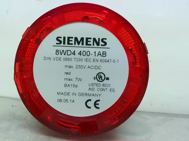 SIEMENS 8WD4 400-1AB Rouge Pile Lumière 230V Max 7W (1PC) - Neuf sans Boite