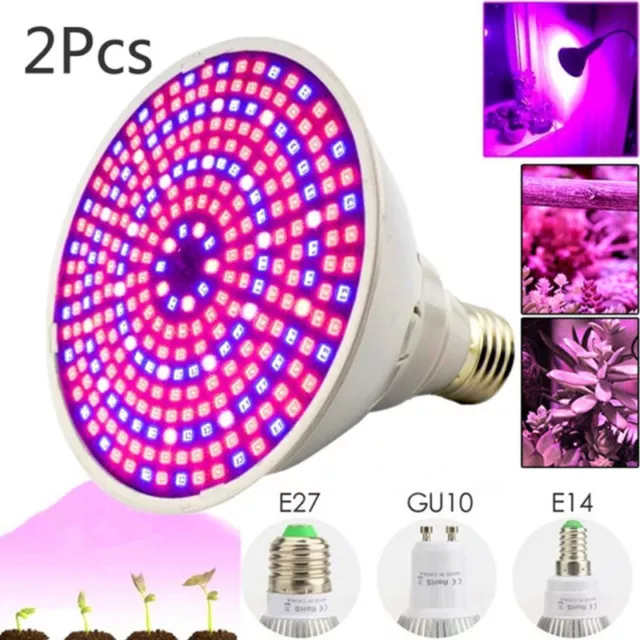 2Pcs 80LED Full spectrum Plants Grow LED bulbs Lamp lighting for E27 E14 GUDC