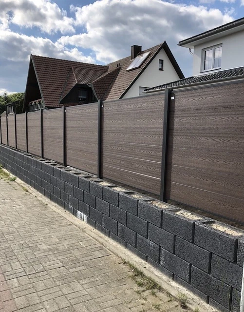 WPC ZAUN BRETTER Sichtschutz Lamellenzaun Gartenzaun chocolate braun