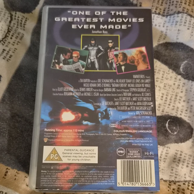 Click Forever WARNER HOME VIDEO Batman Forever VHS 1995 Cert PG PAL Hi-Fi Schumacher ...