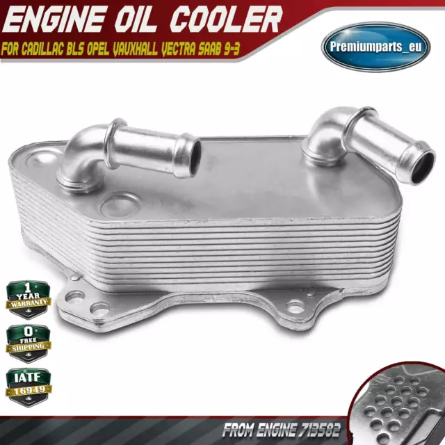 Engine Oil Cooler for Cadillac BLS Opel Vauxhall Vectra Saab 9-3 YS3F 1.8 2.0