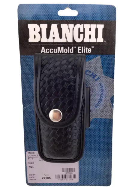 Bianchi 7907 Part No. 22105 AccuMold Elite OC Mace Spray Pouch Basketweave Black