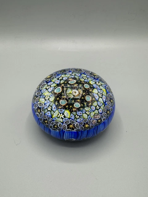 Presse-papier Ancien Millefiori Murano Italy - Sulfure En Verre Multicolore - Design 20ème