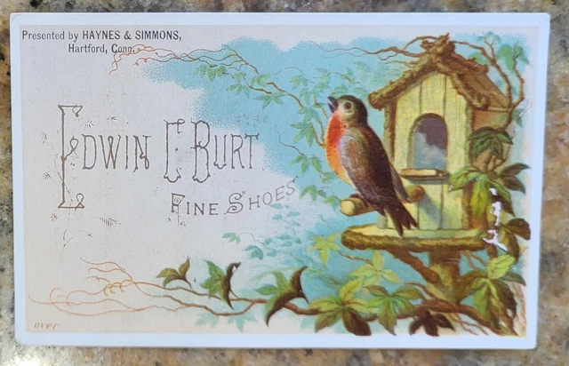 Victorian Trade Card Haynes & Simmons Hartford CT Edwin Burt Fine Shoes