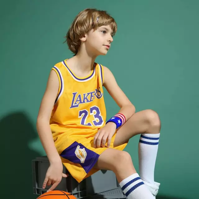 COMPLETO CANOTTA+PANTA X COLLEZIONE BAMBINO/KIDS(8/14 ANNI)-BASKET-LAKERS-JAMES