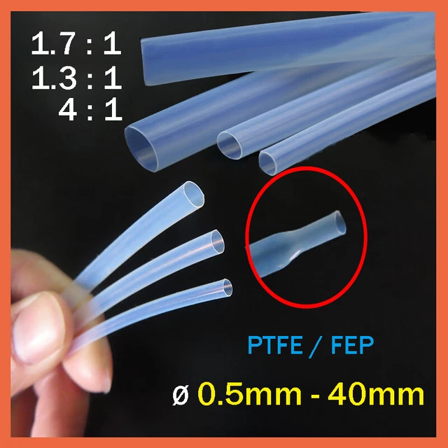 Tubo termoretraibile in PTFE Ø 0,5 mm - 40 mm tubi termoretraibili 1.3:1 1.7:1 alta temperatura