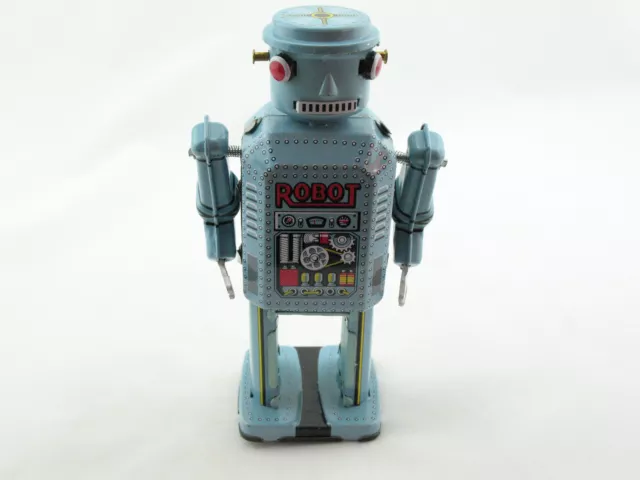 Blechspielzeug - Roboter, 14 cm hellblau/türkis  1560416