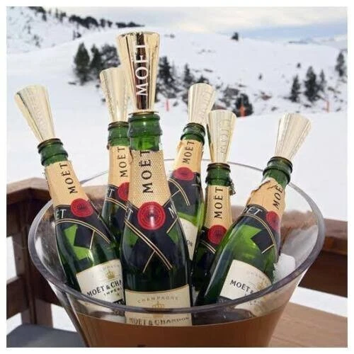 MOET CHANDON CHAMPAGNE GOLDEN SIPPERS FOR MINI SPLIT BOTTLES x 5