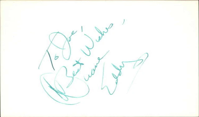Duane Eddy Actor / Singer Forrest Gump Signed 3" x 5" Index Card