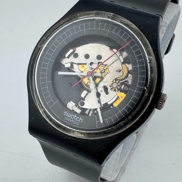 Bracelet De Montre En Cuir Grainé 13 Mm Avec Barres Ressort - Noir - Marque Uxcell - Neuf