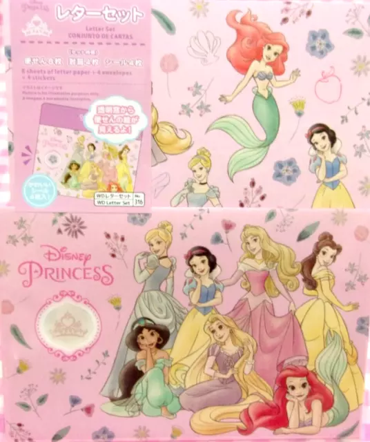 Disney Princess Letter Set / Made in Japan DAISO Ariel Belle Cinderella Rapunzel