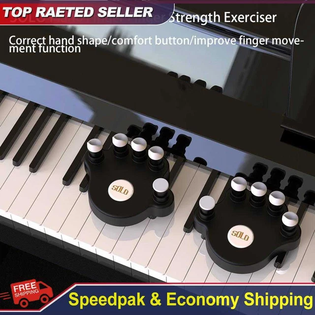 1 Pair Piano Finger Trainers Hand Strength Exerciser for Beginner (Black)