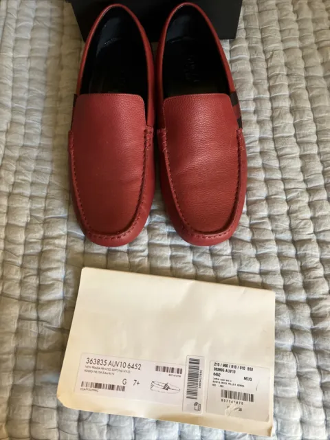 Excellent condition! Gucci Men soft leather driver loafer 363835 AUV10 6452 8.5