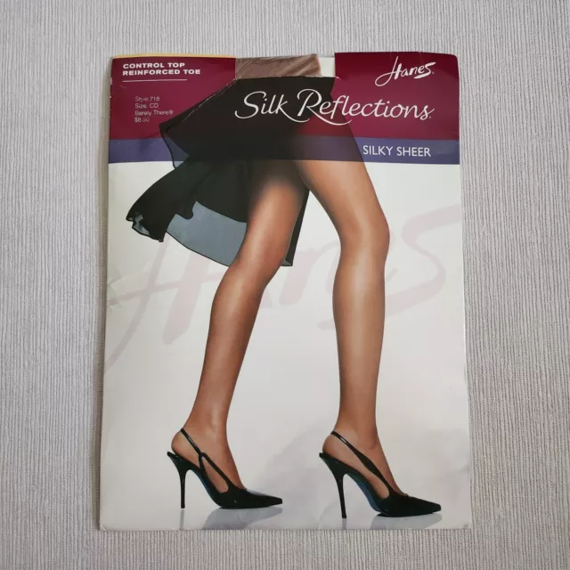 New Hanes Silk Reflections Style 718 Size CD Barely There Silky Sheer Pantyhose