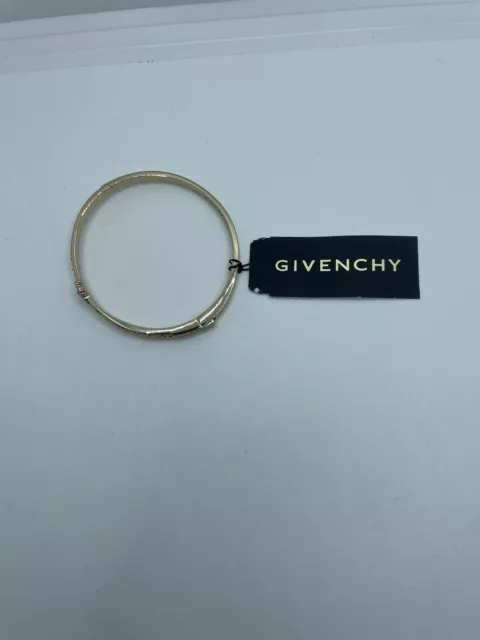 Givenchy Crystal Flower Hinged Bangle Lock Bracelet Rose Gold NEW WITH TAGS 3