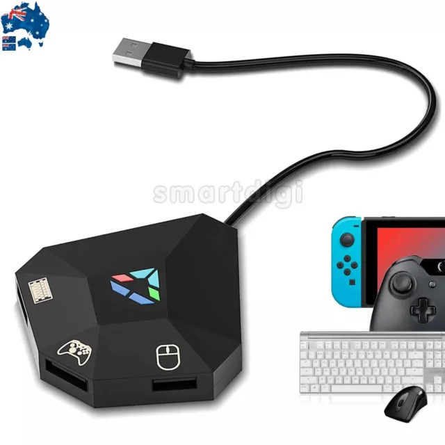 Keyboard and Mouse Converter Adapter for Xbox One /PS4 /Switch/PS3 Gaming AUS