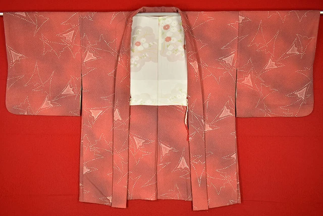 Vintage Japanese Kimono Silk Antique BORO HAORI Kusakizome Dyed/B405/570