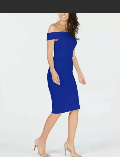 Thalia Sodi Women's Off-The-Shoulder Sheath Dress Blue Size M