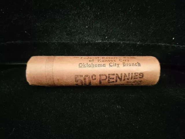 ORIGINAL 1956-D OBW Wheat Penny Cent Roll | Gem BU UNC FRB Kansas/Oklahoma City